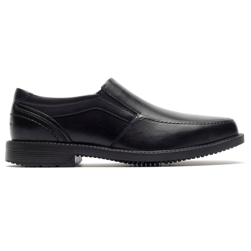 Rockport Canada Style Leader 2 Moc Toe - Mens Slip-Ons Black (SIJ654021)